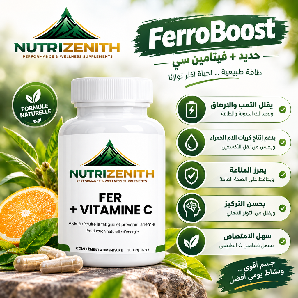 FerroBoost – Fer + Vitamine C pour l’énergie et la formation normale du sang