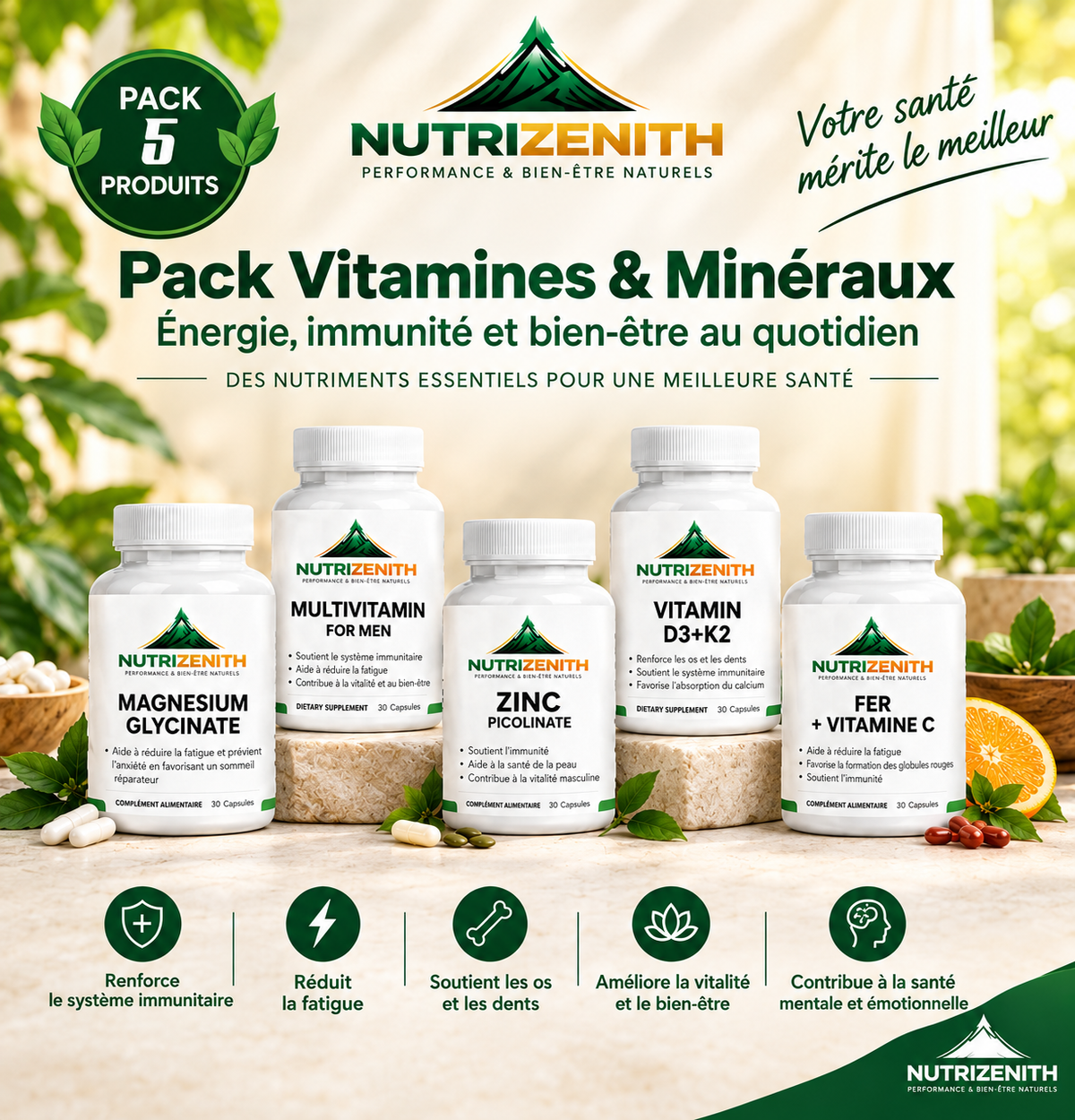 Pack Vitamines & Minéraux – Énergie, immunité et soutien des os
